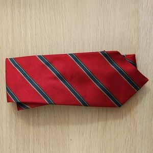 Red Tie with grey stripes